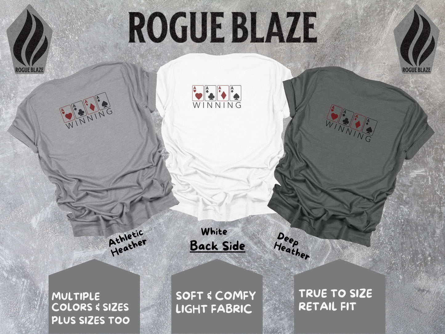 a group of t - shirts with the words rougblaze on them
