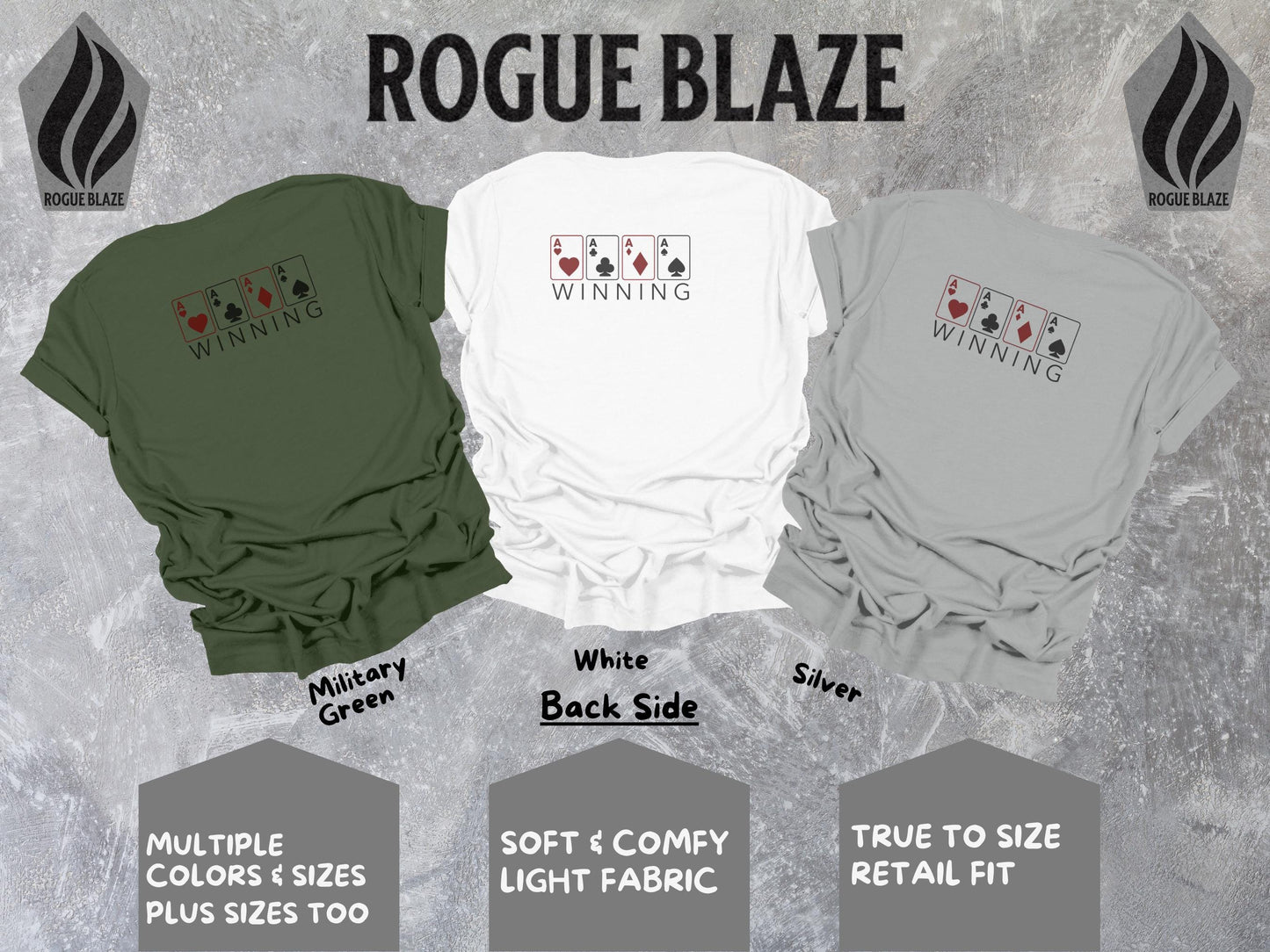 a group of t - shirts with the words rougblaze on them