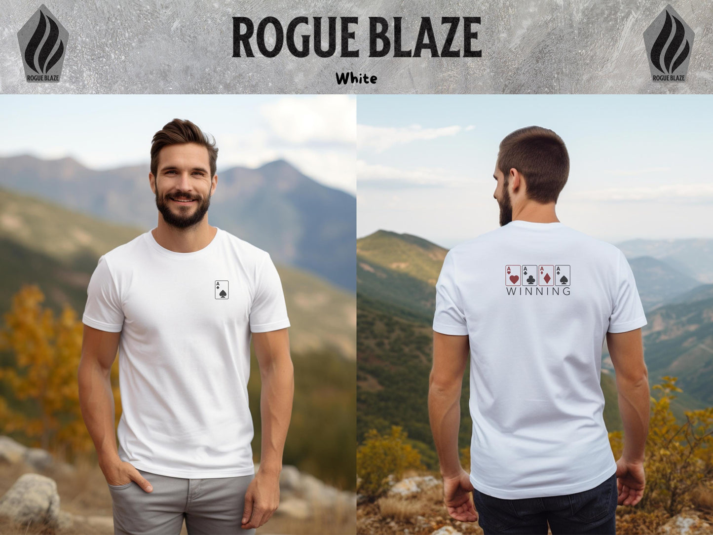 a man wearing a white t - shirt with a picture of a man in the