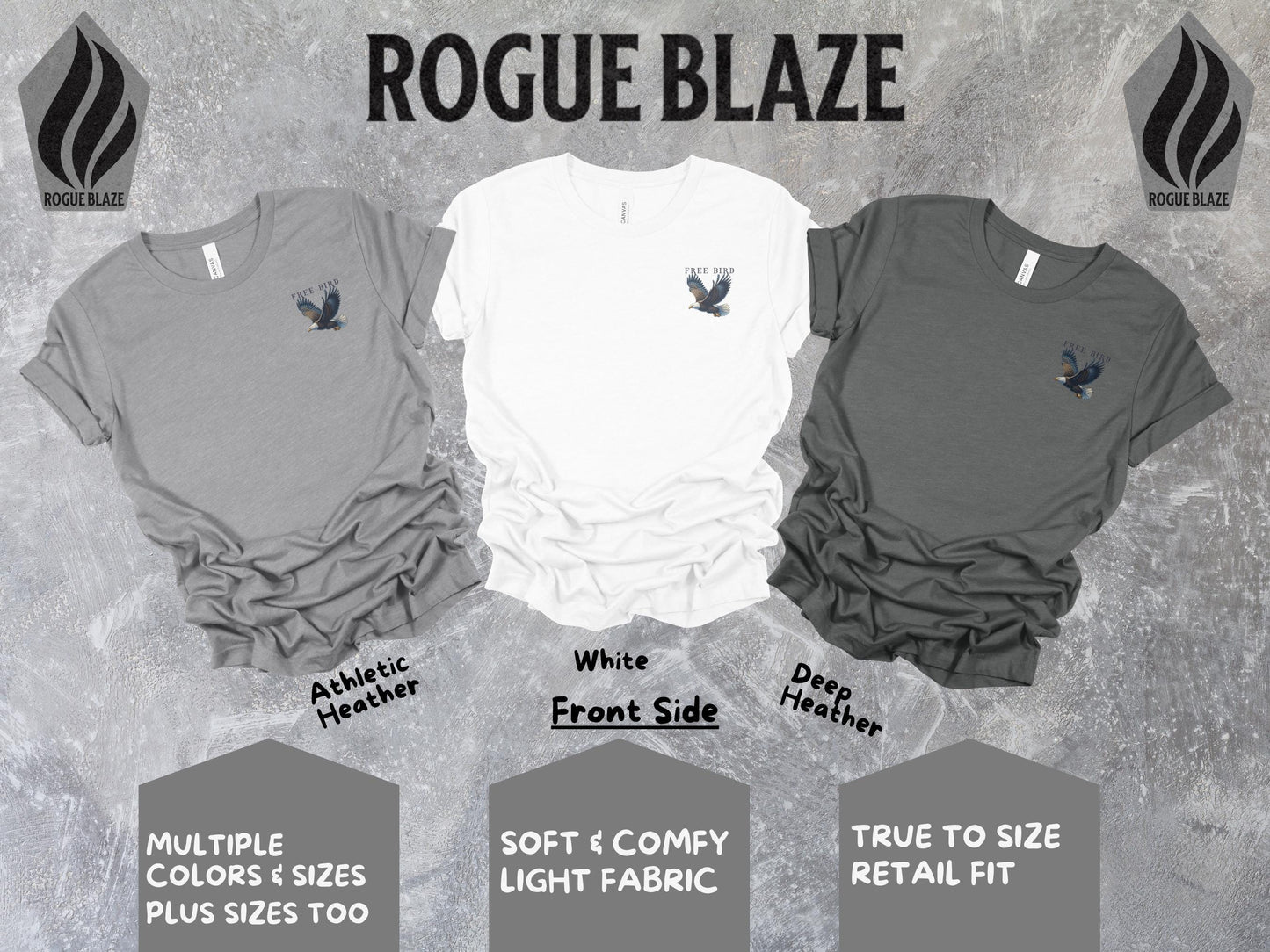 a group of three t - shirts sitting next to each other