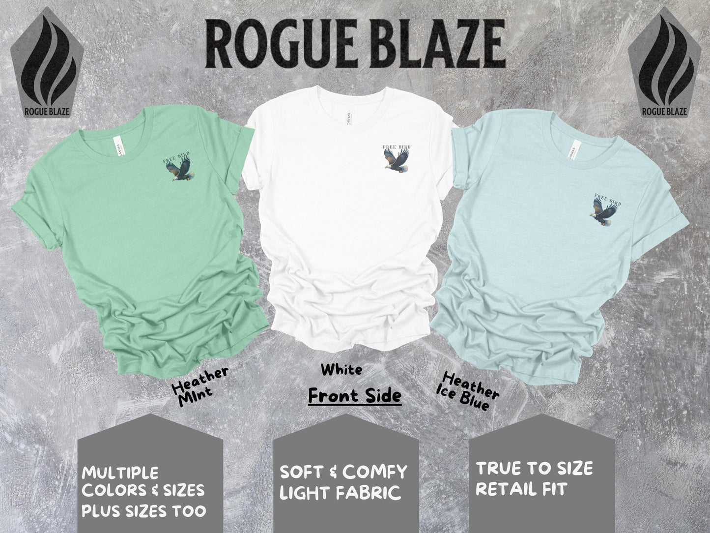 a group of three shirts sitting next to each other