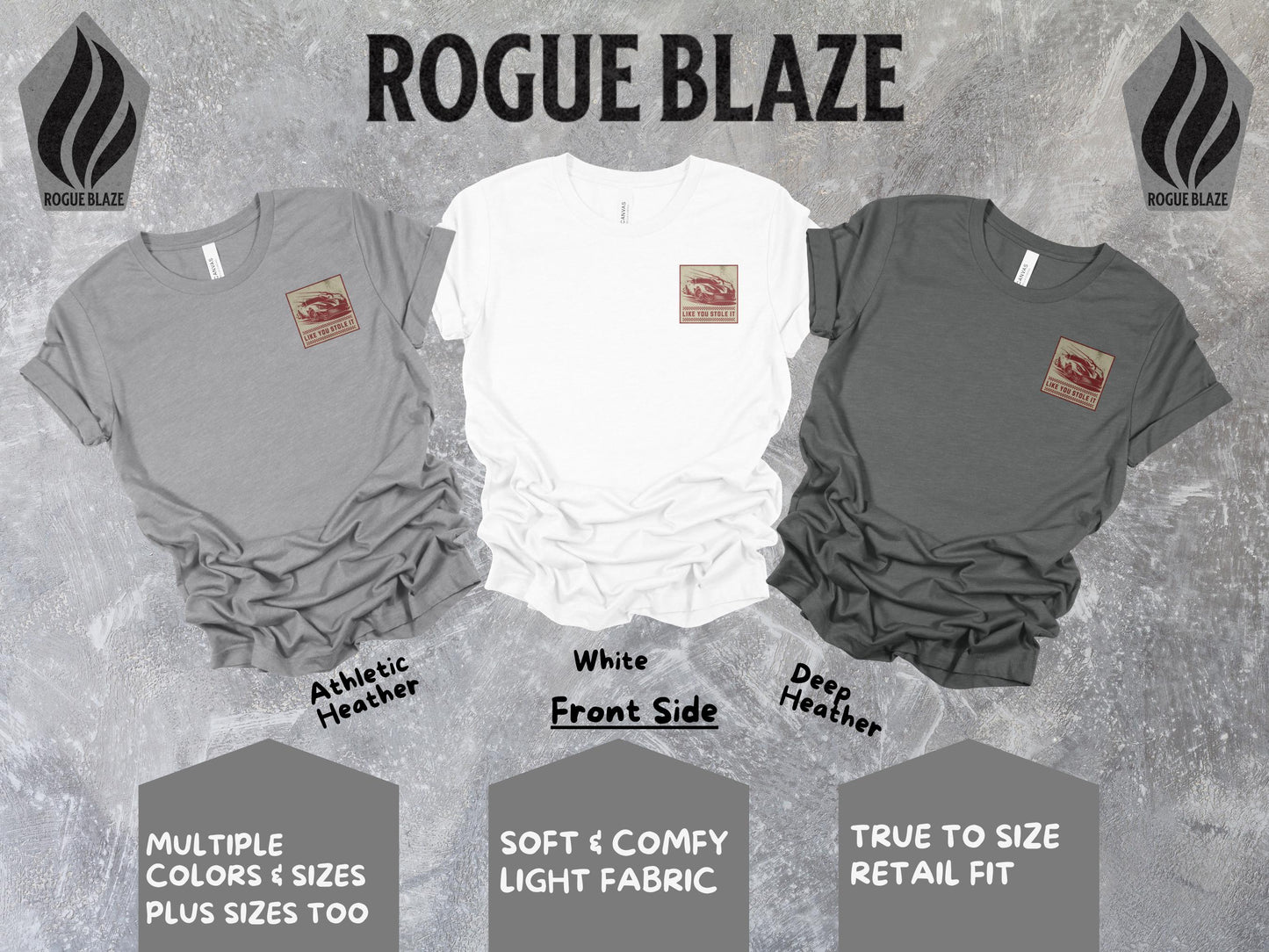 a group of three t - shirts sitting next to each other