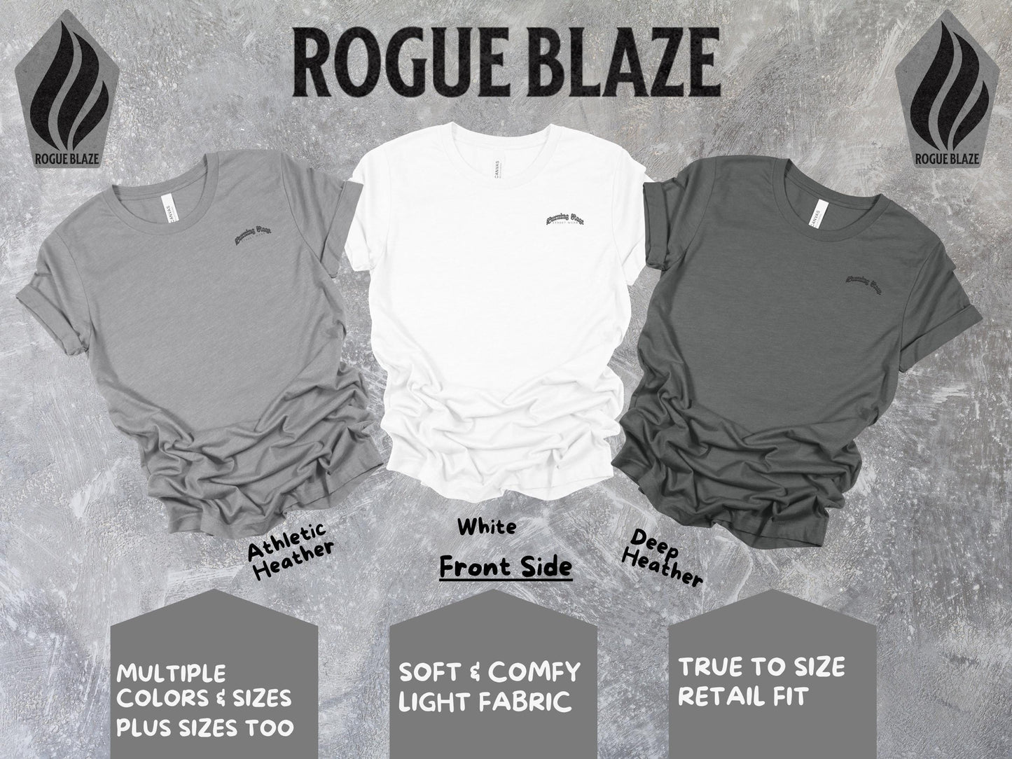 a group of three shirts sitting next to each other