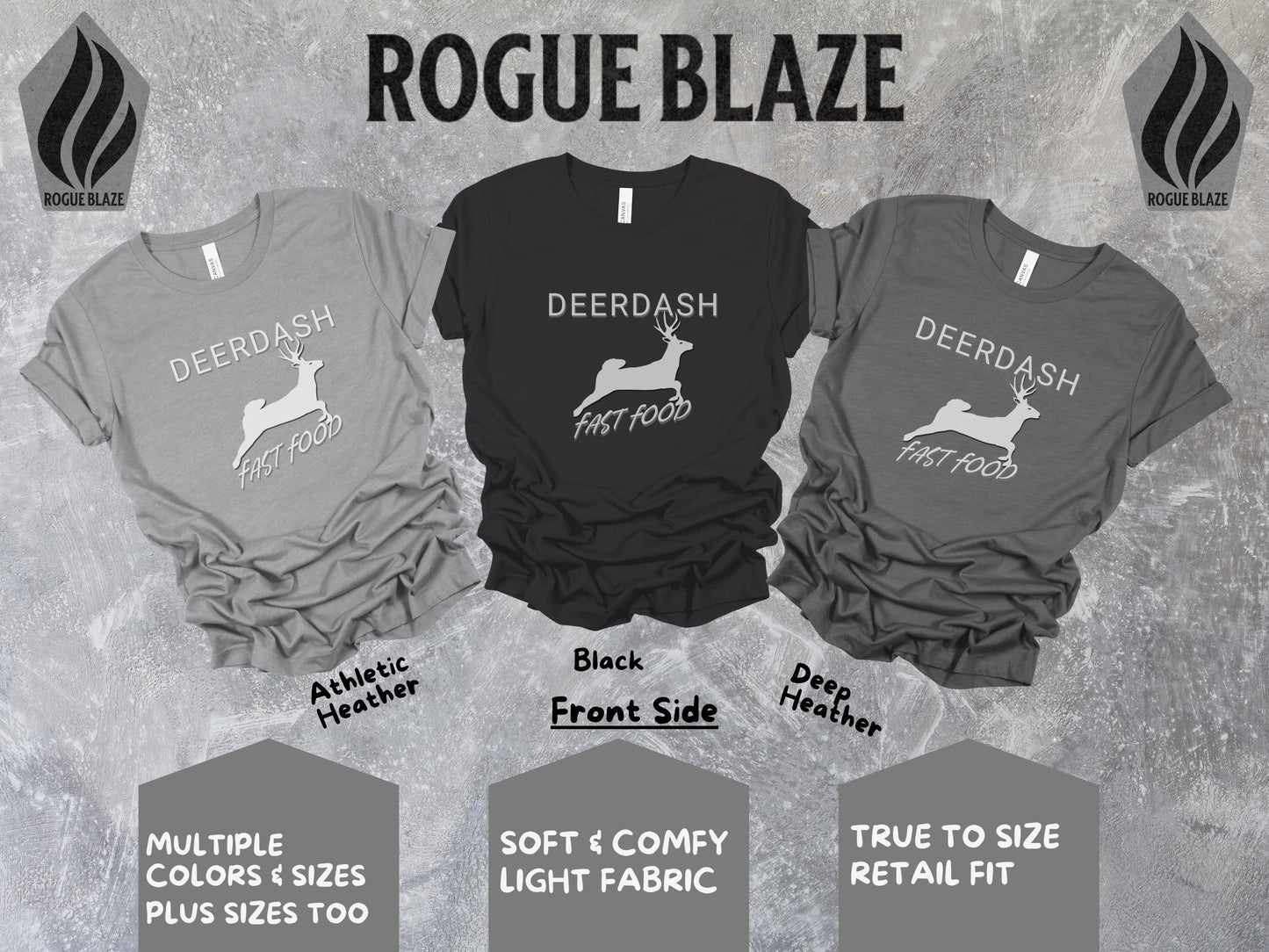 three t - shirts with different designs on them