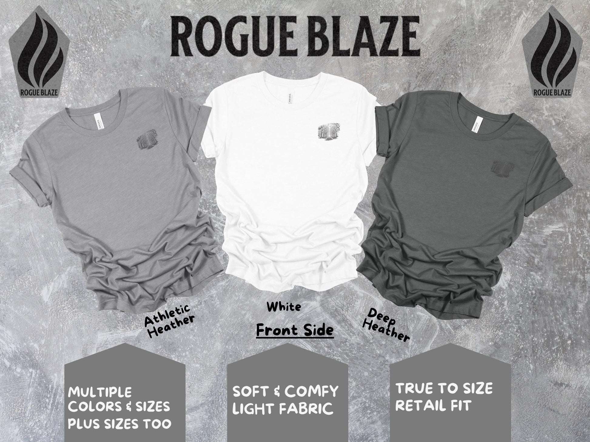 a group of three shirts sitting next to each other