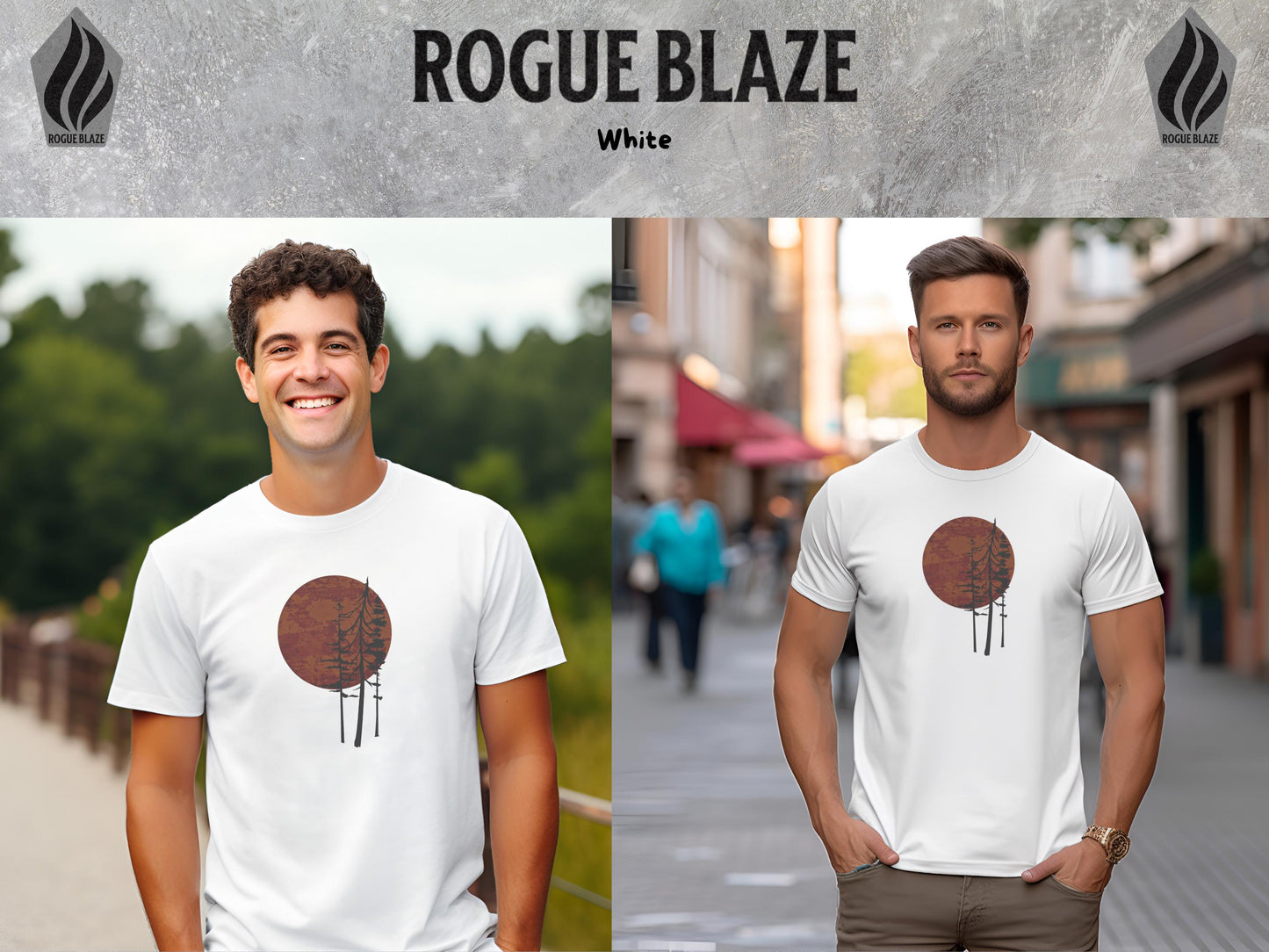 two photos of a man in a white t - shirt