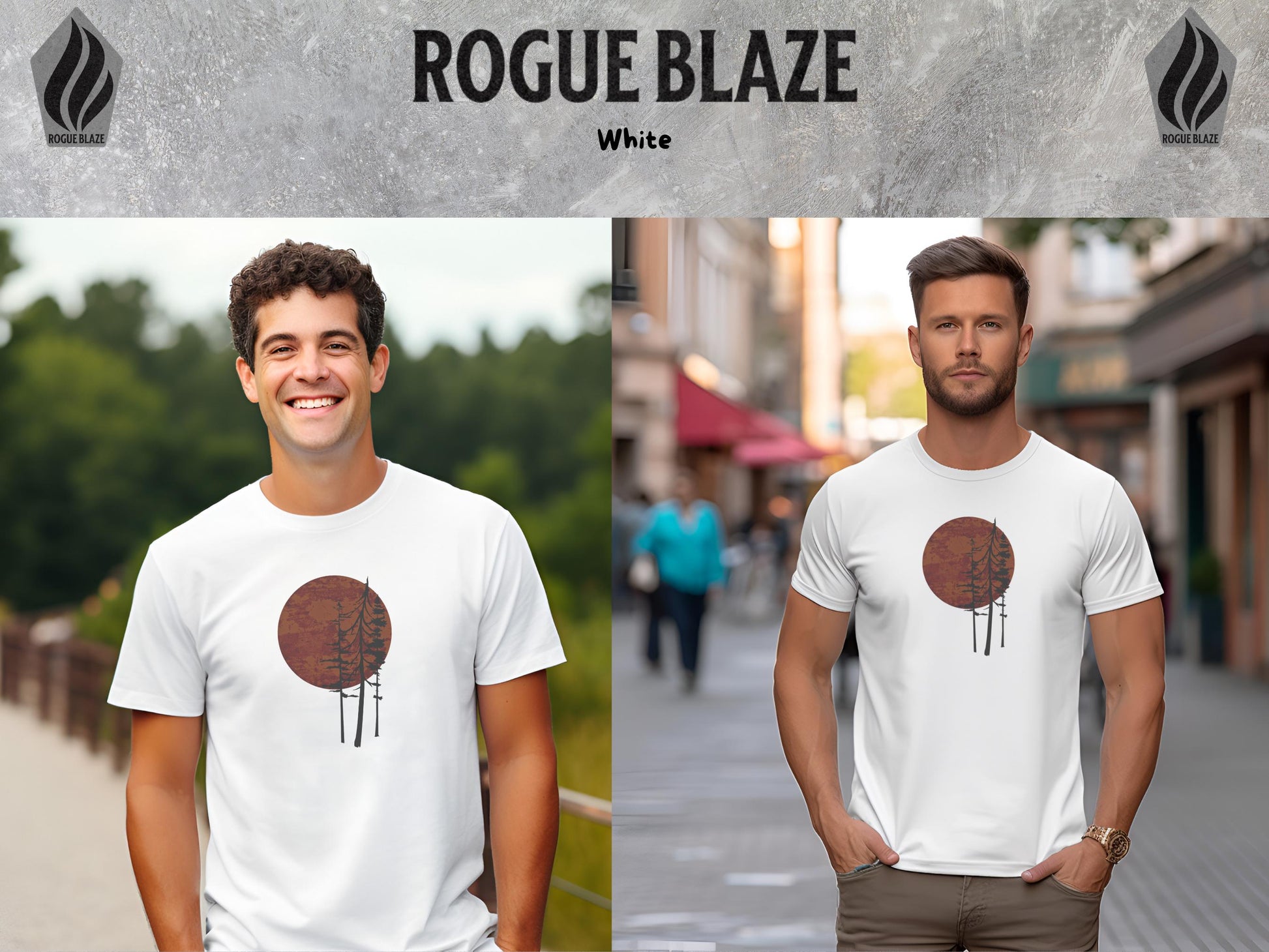 two photos of a man in a white t - shirt