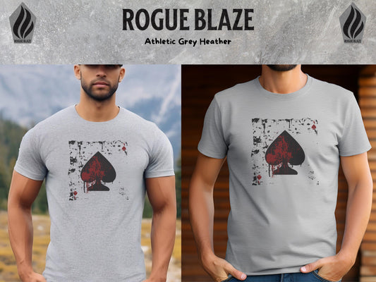 a picture of a man wearing a t - shirt with a playing card on it