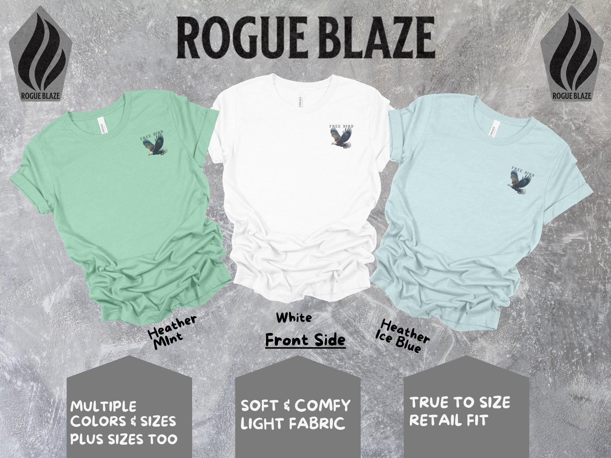 a group of three shirts sitting next to each other
