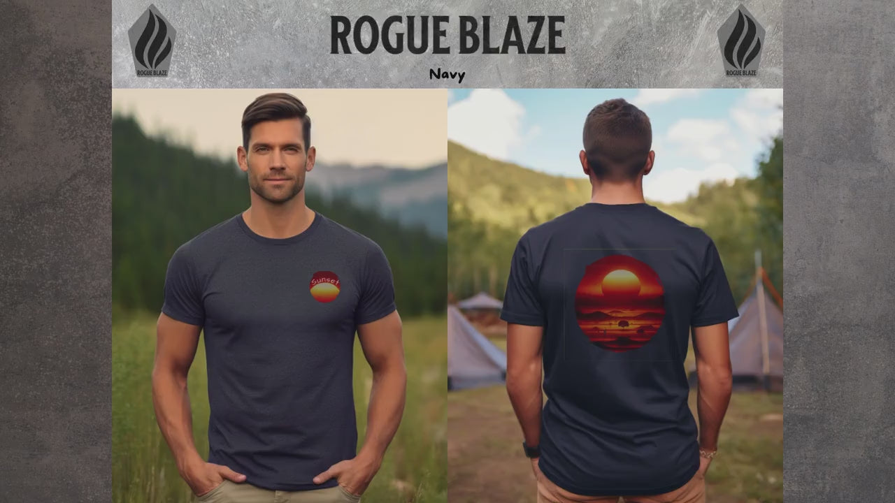 Golden Sunset Over Plains T-Shirt  – Warm Orange Nature Tee  – Serene Landscape Shirt for Hikers, Campers & Outdoor Lovers